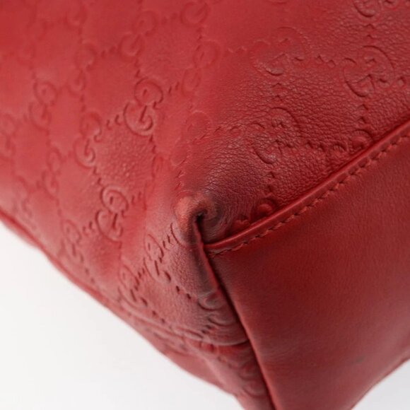 GUCCI GG Canvas Guccissima Tote Bag Leather Gold Red 211137 Auth 146617 - Picture 5 of 16